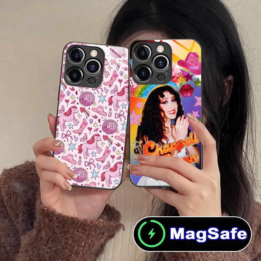 

Чехол для мобильного телефона Chappell Roan для iPhone 17, 16, 15, 14, 13, 12, 11 Pro Max Plus Mini MagSafe, стеклянный цветной чехол, роскошный смартфон