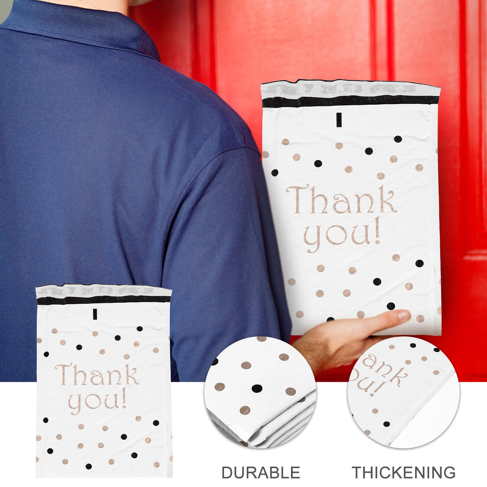 25 pcs Bubble Envelope Bag Waterproof Padded Mailing Envelopes Lightweight Strong Adhesive For Shipping Books Documents Folder