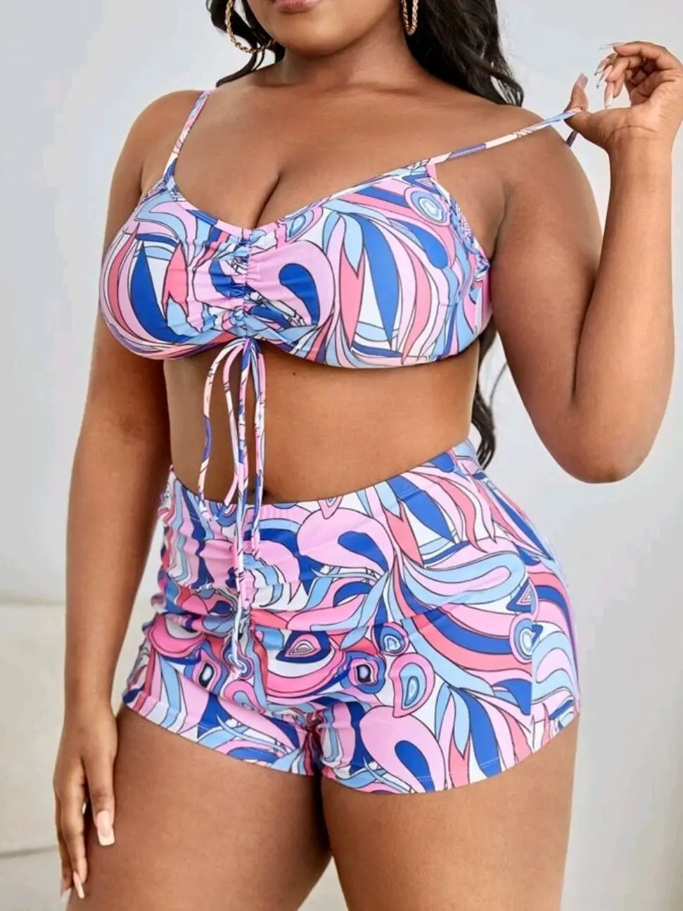 2025 Traje de baño para mujer Tallas grandes Conjuntos de bikinis Traje de baño Chubby Grande Bikini de 3 piezas Trajes de baño Talla grande Tankini Ropa de mujer