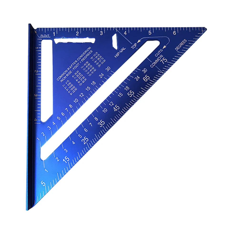 7 Inch Triangle Ruler Aluminum Alloy Speed ​​Square Angle Protractor Measuring Square Ruler for Woodworking Carpentry