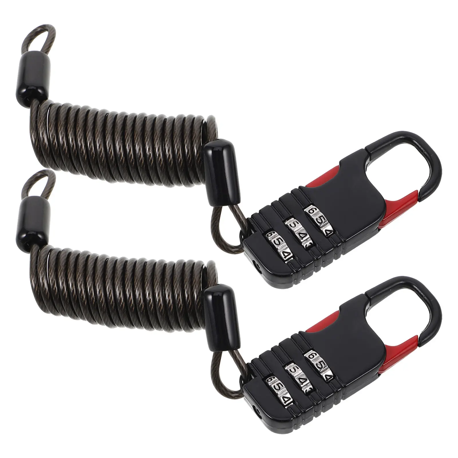 

2Pcs Anti-Theft Motorcycle Lock Cable High-Security Resettable Combination Portable Lightweight Steel Wire Lock for Bike Scooter