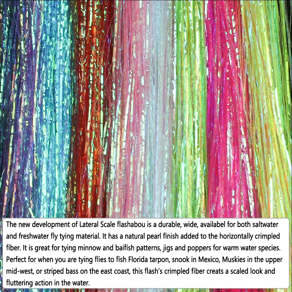 2/4 Packungen 1mm Laterale Skalenstränge Fliegenbindematerial Gewelltes Flashabou Tinsel Streamer Minnow Köderfisch Angelköder – Detail 3