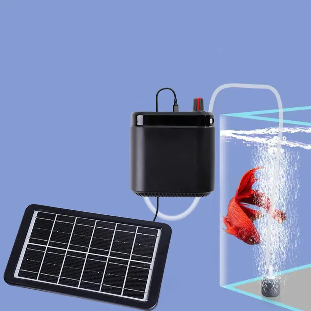 1pc Solar Oxygen Pump Large Capacity Lithium Battery Silent Usb Charging Aquarium Fish Tank Air Pump Aquarium Accessories