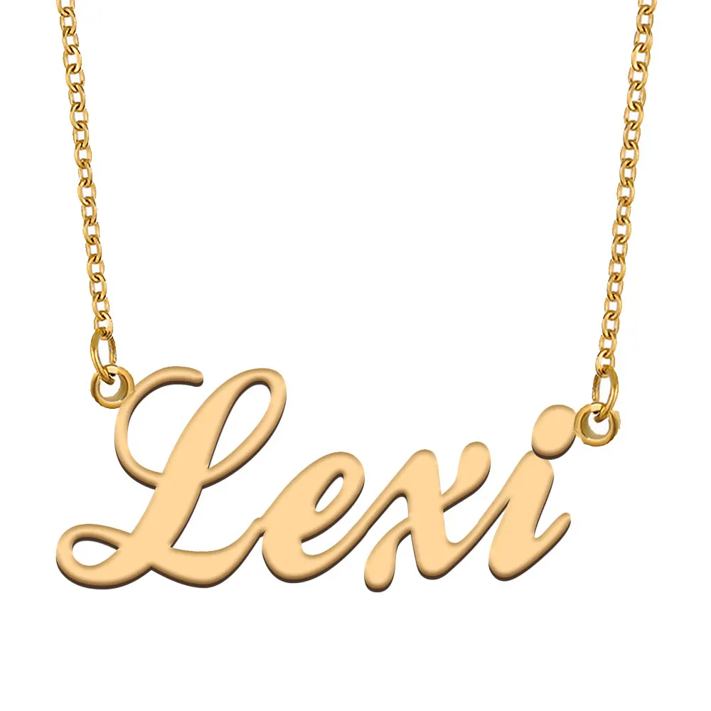 

Lexi Name Necklace for Women Stainless Steel Jewelry Gold Plated Nameplate Pendant Femme Mothers Girlfriend Gift