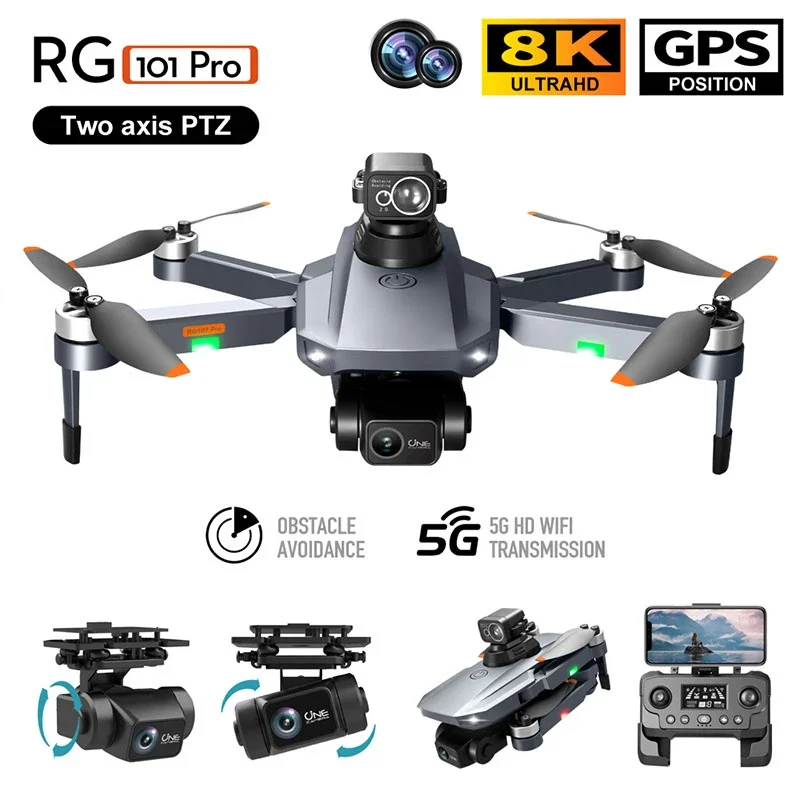 Ecliptic RG101 PRO Geo Aerial UAV, 4K Dual Optic Lens, 5G FPV Link, Brushless Power Craft for Pro Aerial Shooting