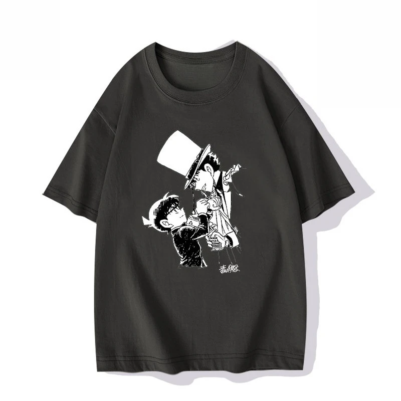 New MEDMx Detective Conan Limited Edition Cartoon Character Embroidered Basic Casual Short-Sleeved Trendy Versatile T-Shirt Soft