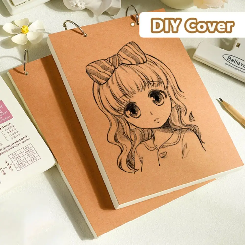 Notatnik A5/A6 z luźnymi kartkami, odrywany, czysty, do rysowania, graffiti, z dziurkami pojedynczymi/podwójnymi, zeszyt do szkicowania dla ucznia.