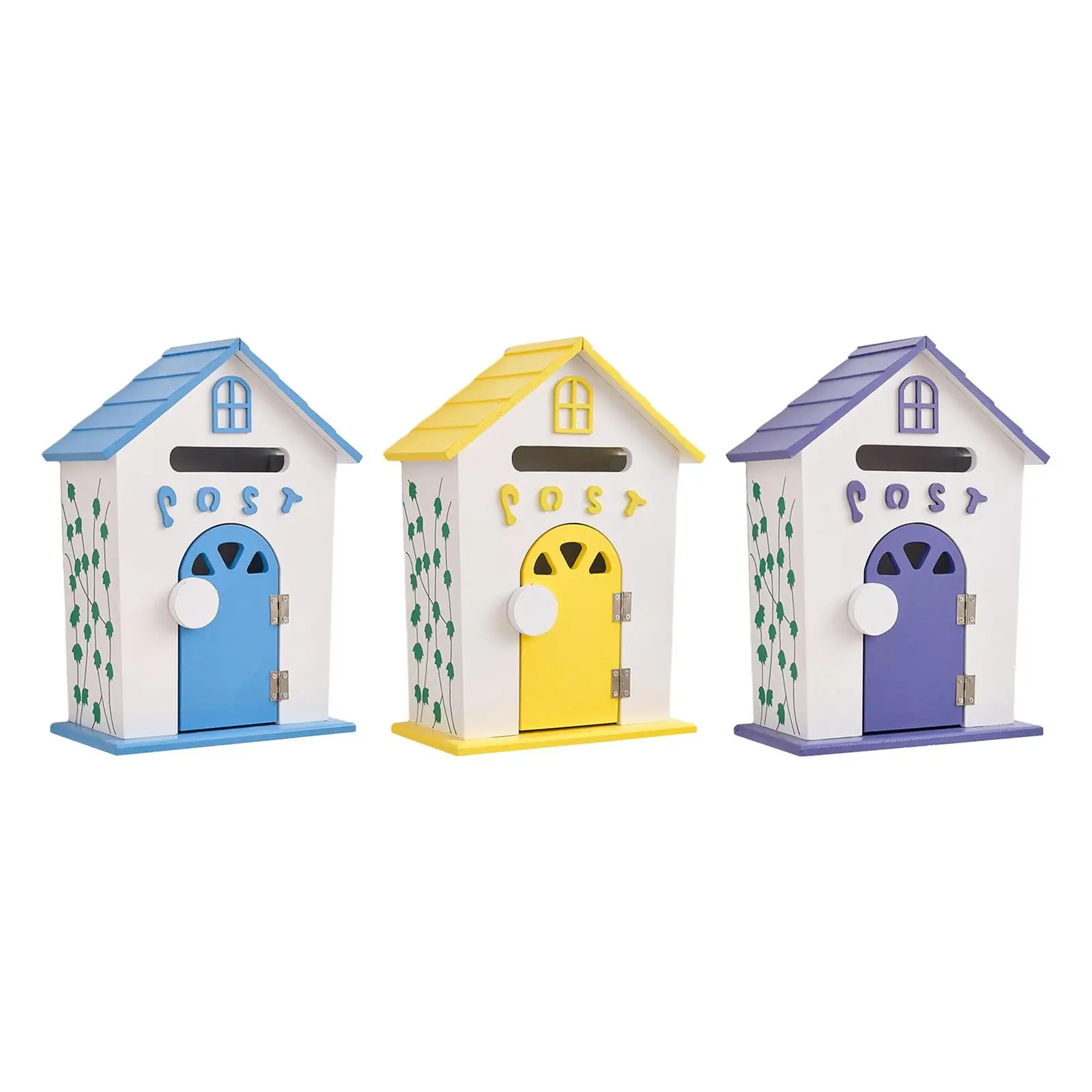 Wood Wall Mounted Mailbox Kindergarten Post Box Durable Suggestion Box