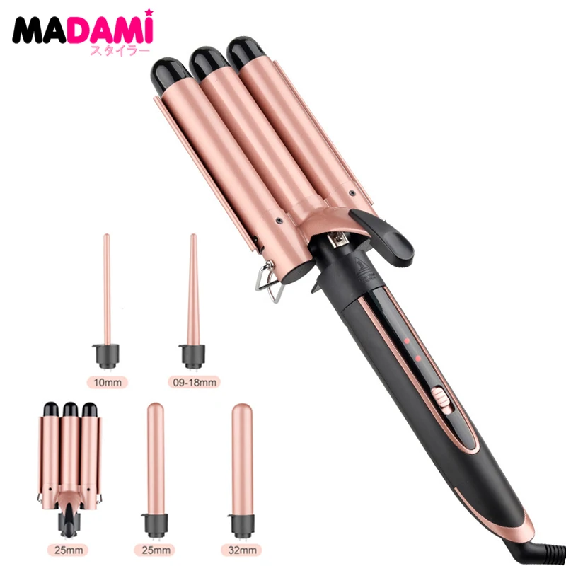 Multifunctional Curling Irons Sets 5 In 1 Ceramic Coating Hair Curler Electric 3 Barrels Hairdressing Crimper Hair Styling Tools