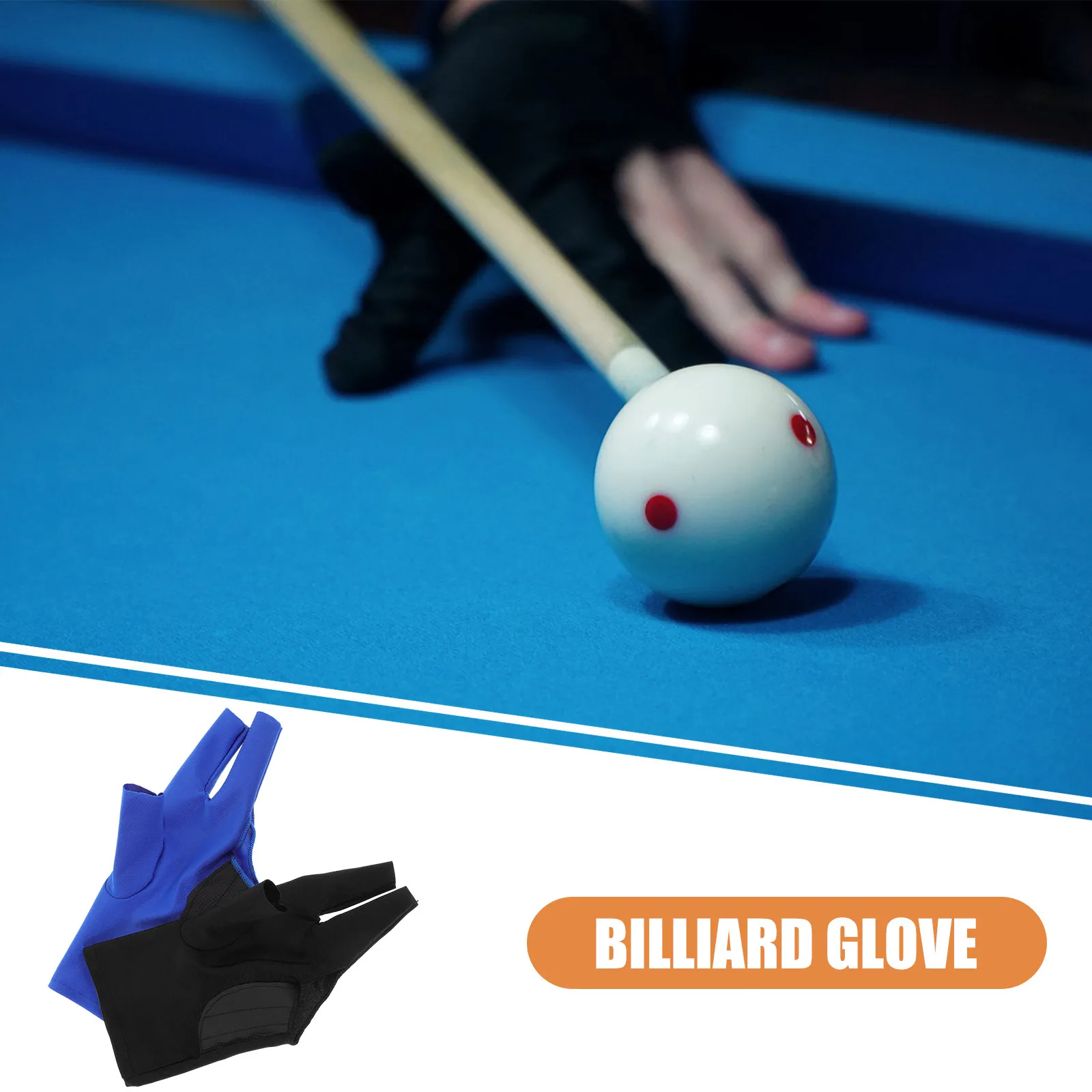 2Pcs Elastic Snooker Gloves Breathable Three-Finger Design Non-Slip Pool Gloves for Control Protective Cue Sports