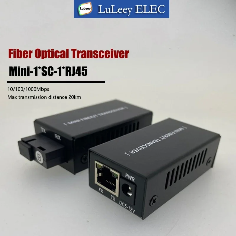 30pair BIDI mini Gigabit SC Fiber Media 1 Port Converter Rj45 Optic Transceiver 20km 10/100/1000M A/B Fiber Optic Transceiver SM