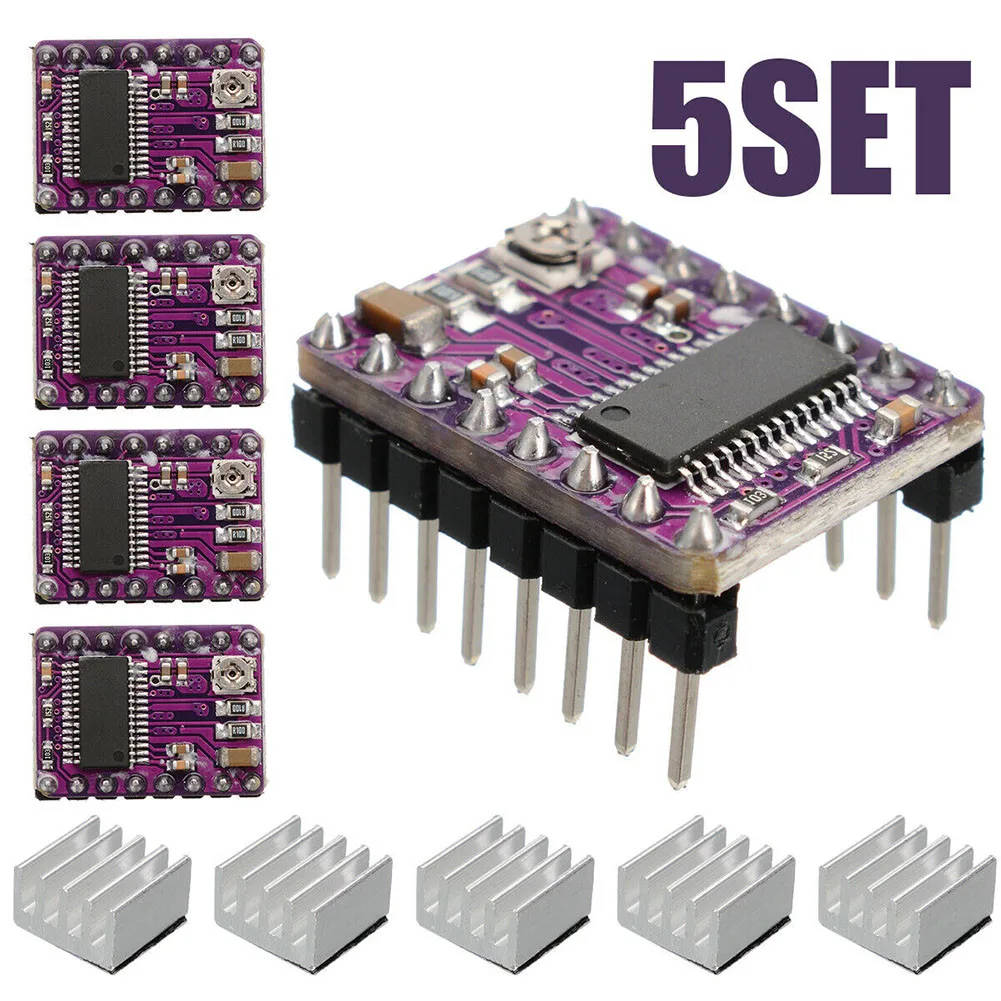 5PCS DRV8825 Stepper Motor Driver Board With Heat Sink For RAMPS For Prusa For 3D Printer Control Replacement 5PCS