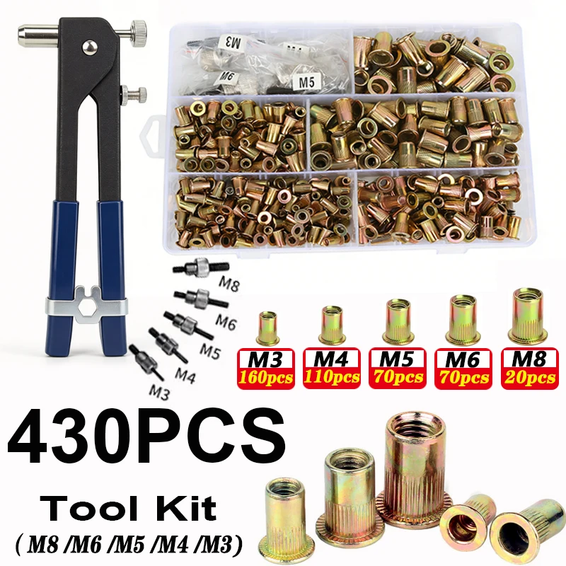 430pcs-rivet-nuts-gun-mandrel-kit-m3-m4-m5-m6-m8-nut-rivet-mandrels-repairtool-rivetgun-flatheadscrew-pop-nut-rivet-gun-set