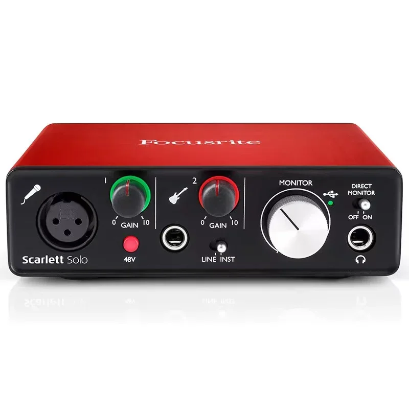 Звуковая карта 24 бит/192 кГц, USB аудио интерфейс для focusrite scarlett solo studio, запись музыки, прямая трансляция для звука