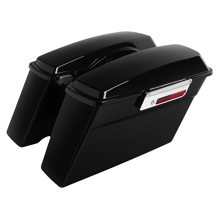 

High Performance ABS Plastic Painted Black Side Bags Motorcycle Luggage Hard Saddlebags Fit For Harley Touring 1993-2013