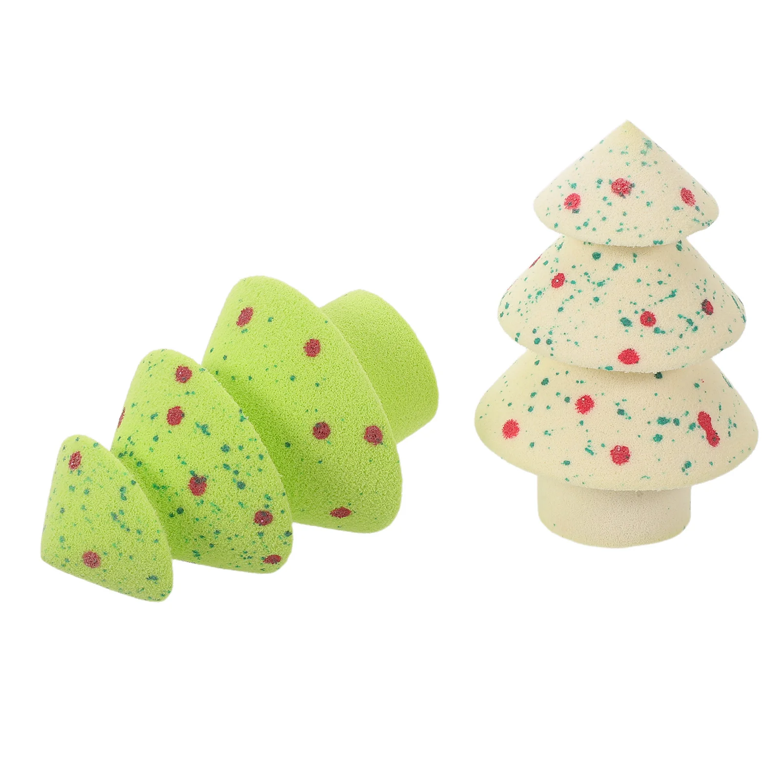 

1Set Christmas Makeup Blender Sponge Set: Festive Star Ball Design Beauty Sponge For Wet Foundation Smooth Application Holiday