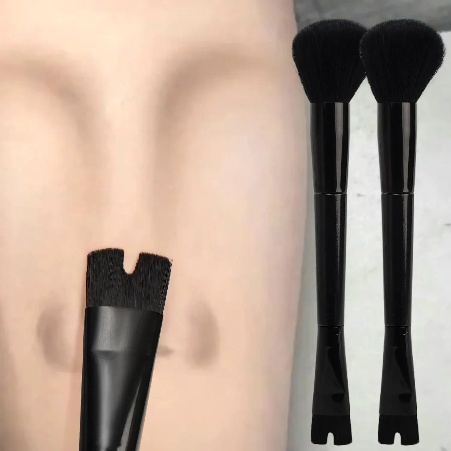 

Кисть для контуринга носа U-образная 2-в-1: кисть для макияжа, хайлайтер, тени, пудра, румяна для контуринга носа, двусторонняя кисть-инструмент для красоты