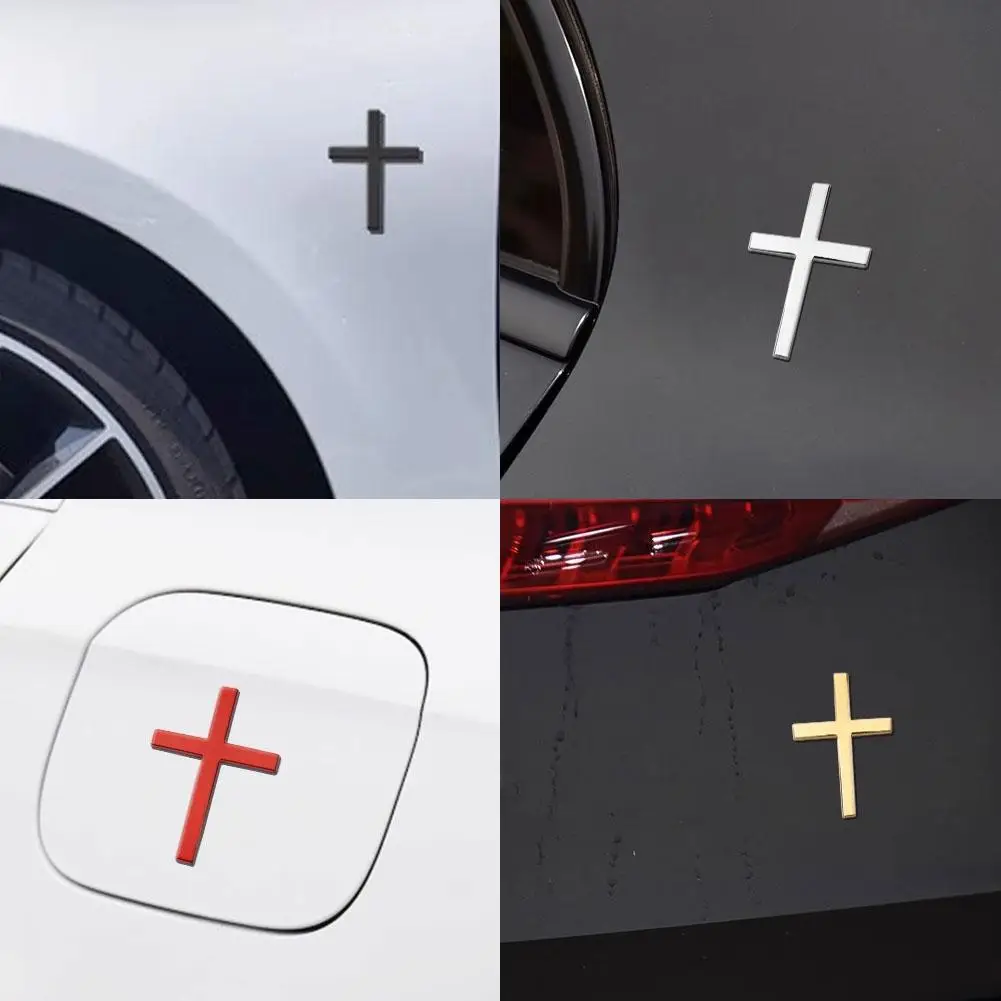 Metal Cross Badge Stickers 3D Stereo Cross Car Decal Protection Symbol car Modification Motorcycle Vehicle Decorative Accessory