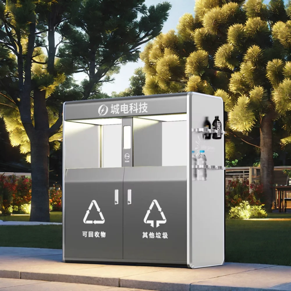 solar-powered compacting refuse bins solar smart bin with compactor, camera and laser solar-powered compactor bins