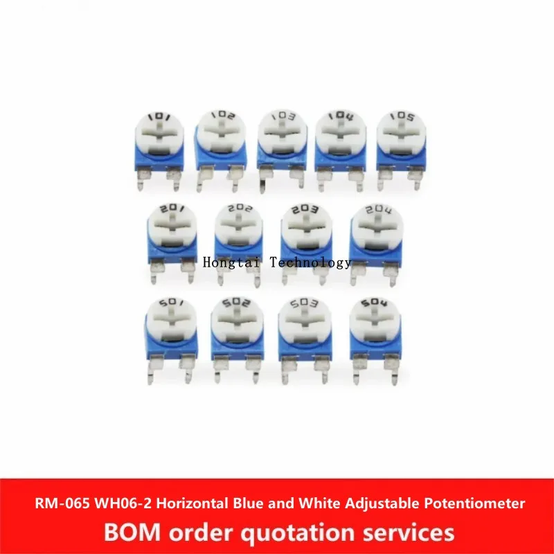 RM-065 WH06-2 potenciómetro Horizontal azul blanco 103 100 200 500 1K 2K 5K 10K 20K 50K 100K 200K 500K 1M resistencia ajustable