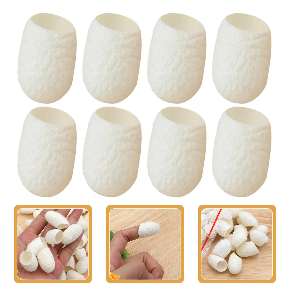 20pcs Cot Natural Silkworm Balls For Face Cleaning Silkworm Balls Facial Cleansers Exfoliating Beige Gentle Skincare