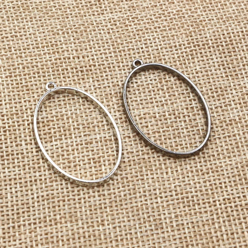 10 sztuk 37x23mm owalny kształt obramowania forma geometryczna pusta ramka epoksydowa zawieszka taca na biżuterię DIY akcesoria — zdjęcie 7