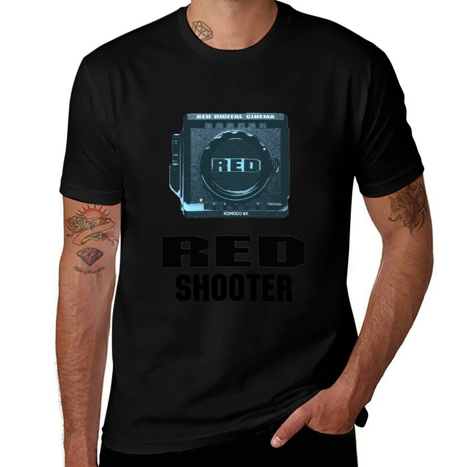 Red Komodo Shooter T-Shirt Casual Simple Design Short Sleeve Shirt