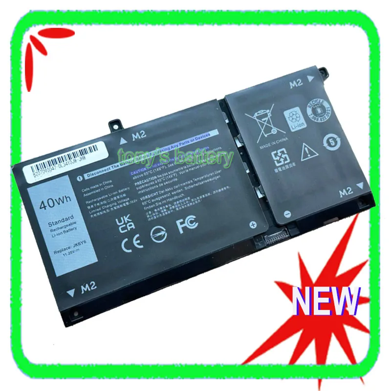 New JK6Y6 Battery for Dell Latitude 3410 3510 Vostro 5300 5301 5401 5402 5501 5502 CF5RH C5KG6