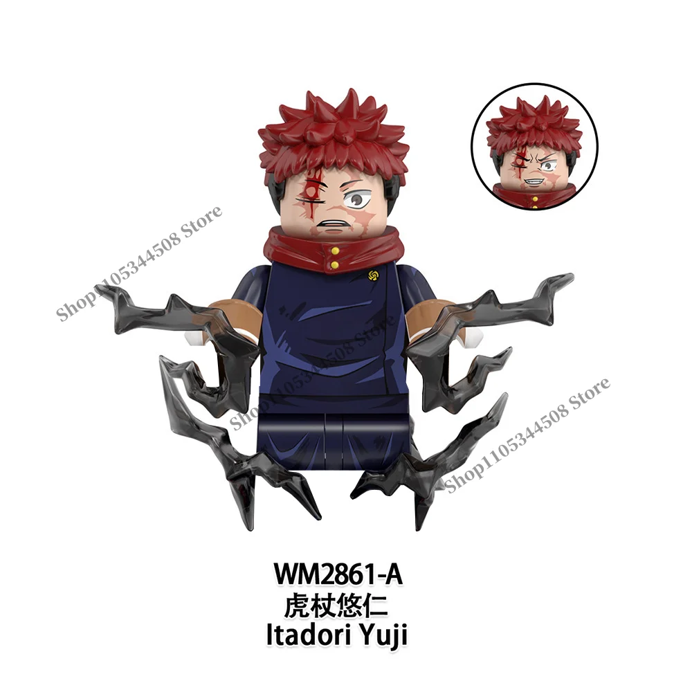 Jujutsu Kaisen Anime-Bausteine Fushiguro Toji Tsukumo Yuki Hanao Choso MINI Cartoon-Puzzle-Bausteine Sammlerstück Geschenk