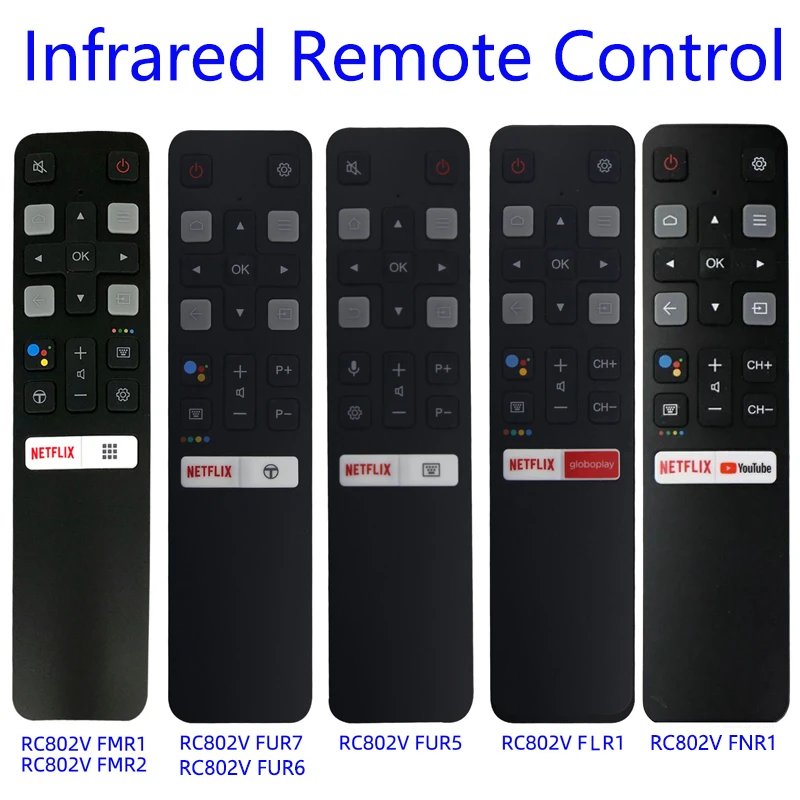 

IR Remote Control RC802V FMR1 FMR2 FUR5 FUR6 FUR7 RC802V FNR1 FLR1 USE for TCL Android 4K Smart TV Without Voice