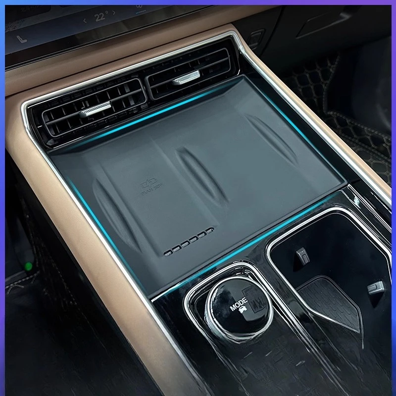 For Chery FULWIN T9 Tiggo 8L Central Control Wireless Charging Silicone Pad Non-slip and Odor-free Modified Accessories