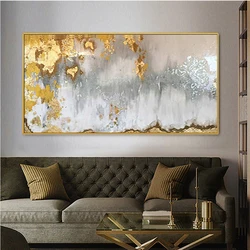 Big size Handmade Diamond Painting Abstract Painting Gold Gray White Gorgeous Abstract 5d Diamond Embroidery Painting Home Decor