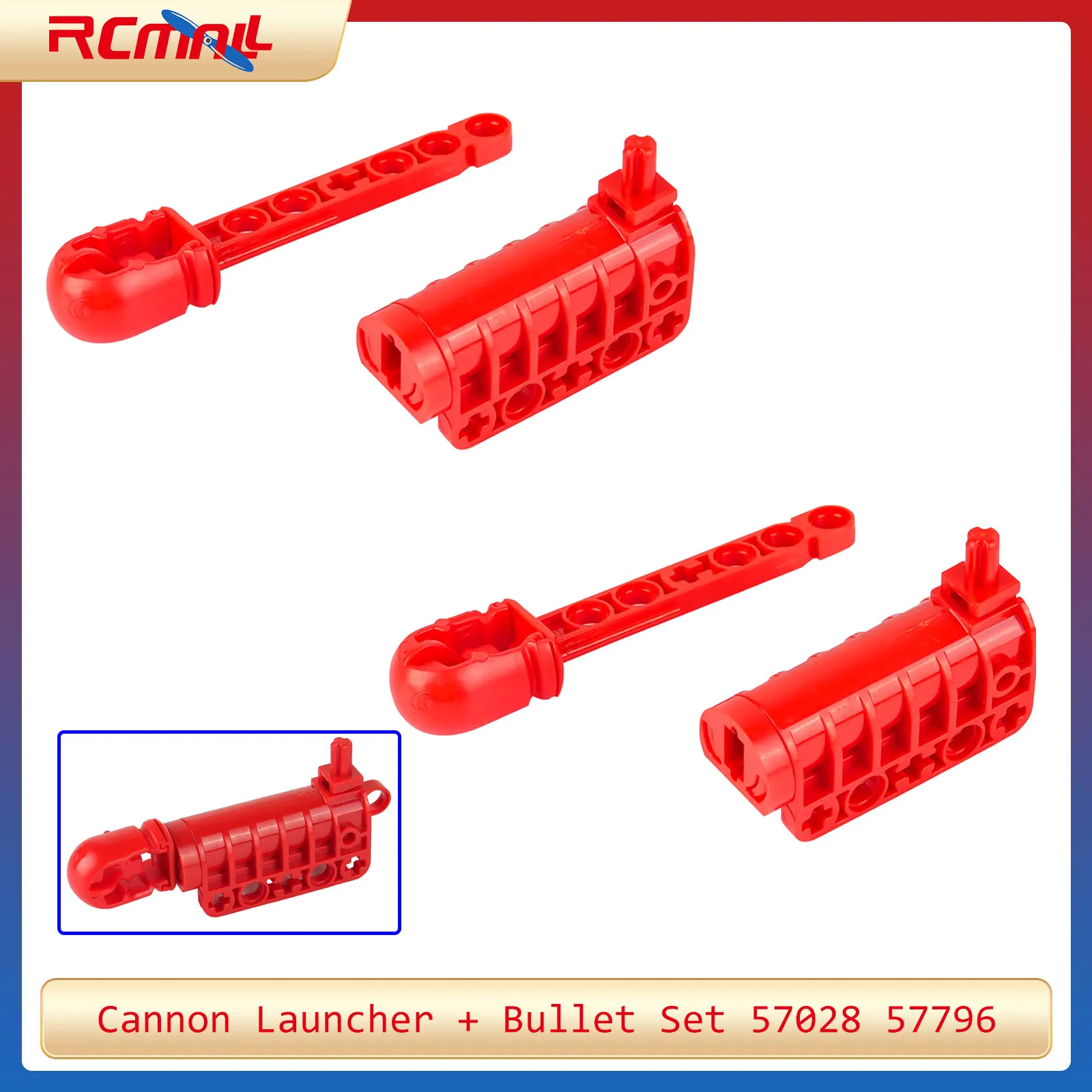 MOC Części Techniczne Wyrzutnia Działa + Zestaw Kul Hurtowy 57028 57796 Zabawki DIY Model Klocki MOC Akcesoria Kompatybilne z Legoeds