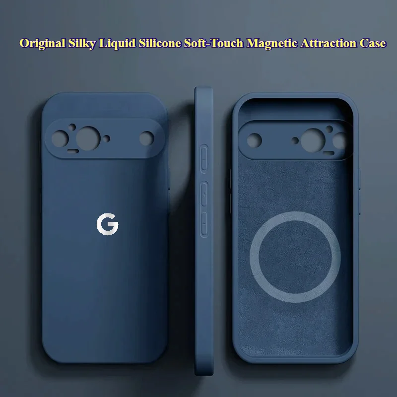 Coque originale en Silicone liquide soyeux, douce au toucher, à attraction magnétique, pour Google Pixel 10 9 ProXL 8 7 6 A/Pro, coque arrière antichoc
