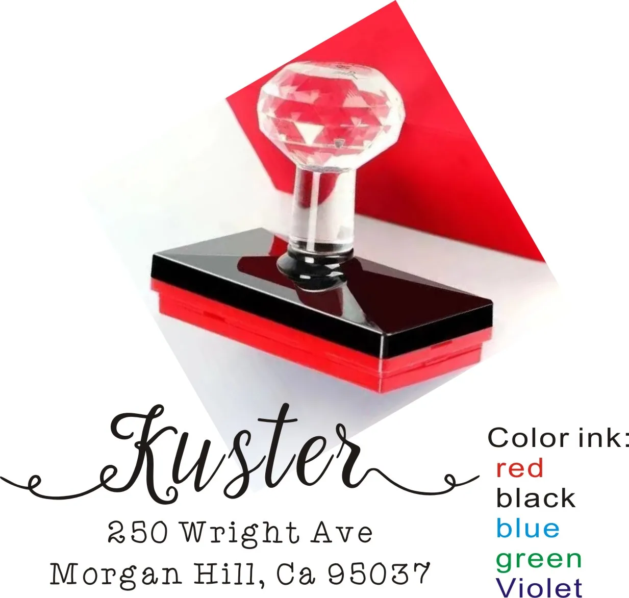 ختم حساس للضوء مخصص مع شعار ، ختم دائري ومستطيل محفور ، شعار ذرة #1