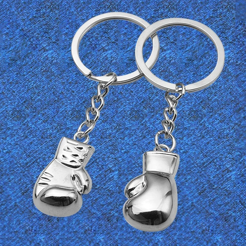 Boxing Gloves Keychain Pendant Metal Boxer Movement Fighting Key Chain Keyring Club Match Gift