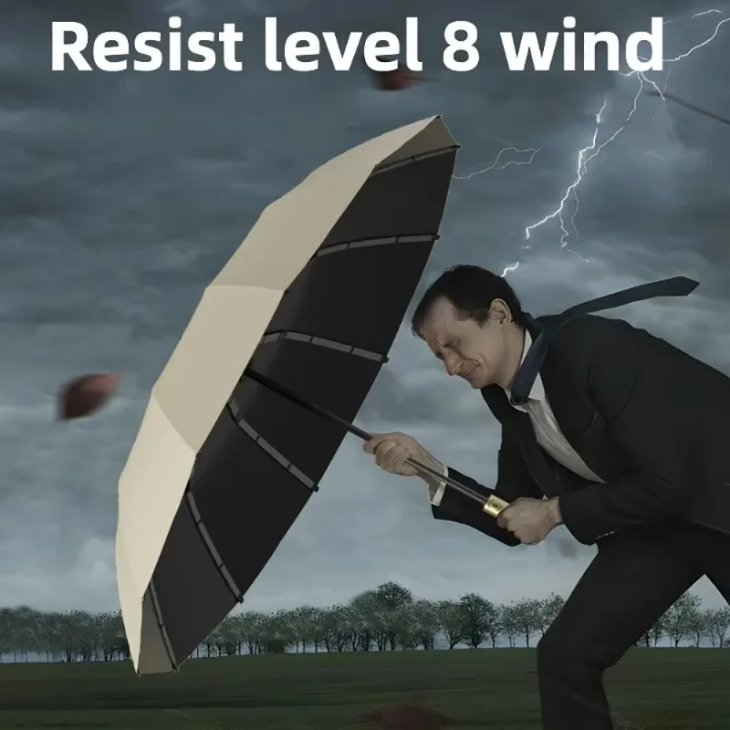 

Полностью автоматический увеличенный зонт, всепогодный черный резиновый зонт от солнца, складной оптовый двойной зонт от солнца