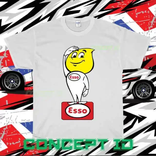 NEW ESSO VINTAGE OIL DROP MAN LOGO UNISEX T-SHIRT FUNNY TEE USA S-5XL