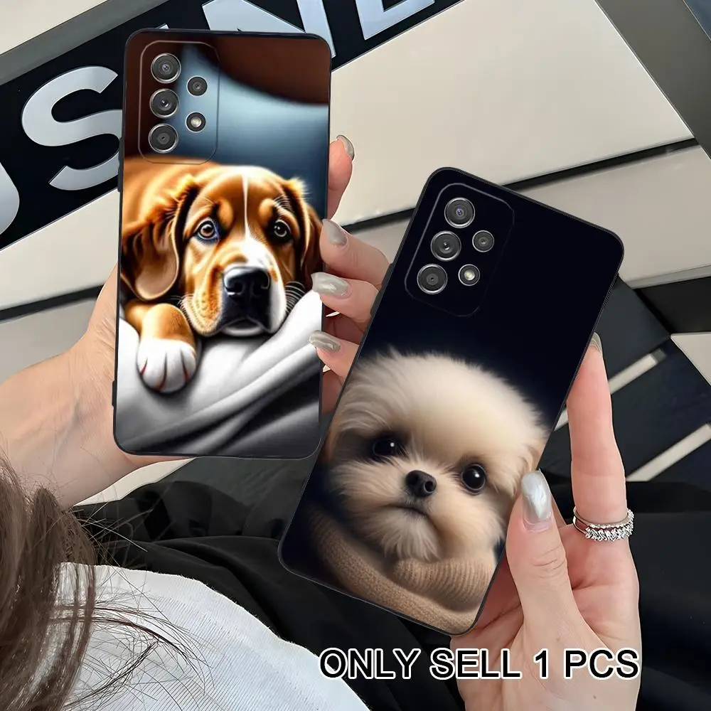 Cute Puppy Pet Dog Phone Case for Samsung Galaxy A26 25 24 23 22 21 17 16 15 14 13 12 11 5G Soft TPU Shockproof Cover