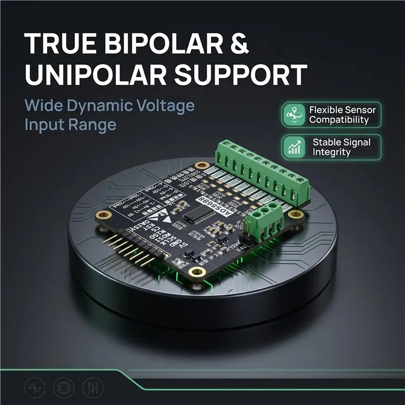 Hot-AD 16-Bit 8-Channel 500KSPS ADS8688 Conversion Module, 1 Pcs Analog-To-Digital Module Supports Single And Bipolar Voltage