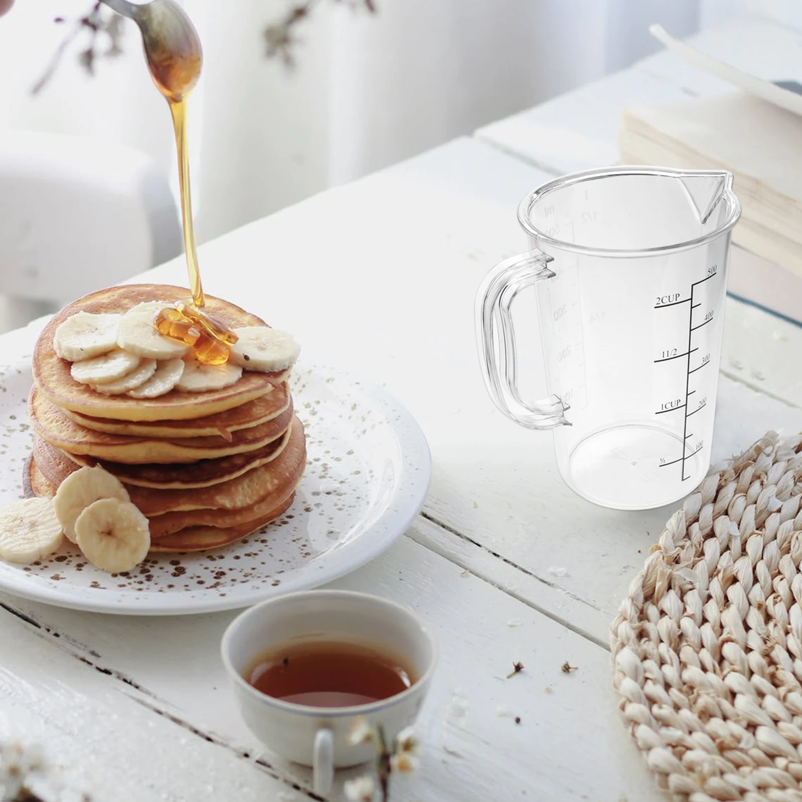 

Plastic Measuring Jug Transparent Handle V Spout Graduated Beaker Liquid Measure Kitchen Baking Tools 1PC