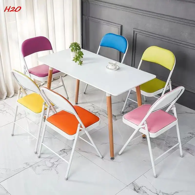 Simple Stool Backrest Chair Household Folding Chair Portable Computer Chair Training Conference Chair Dining Dormitory Office