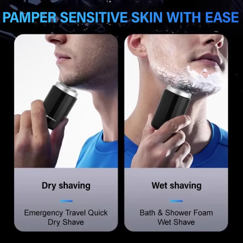 Мужская портативная электрическая мини-бритва с роторной колонной