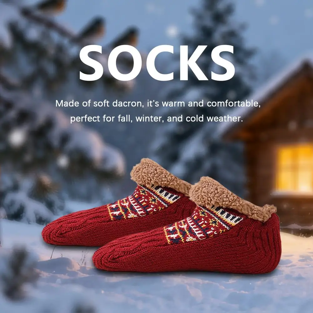 Meias unissex outono e inverno meias de chão casa quente meias de neve sono tapete meias sandálias antiderrapantes