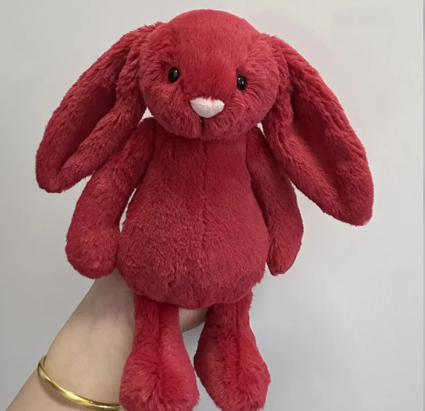 

Cute Bunny Plush Toy Soft Stuffed Animal Doll Pink Adorable Gift for Kids Children Birthday Christmas Party Present