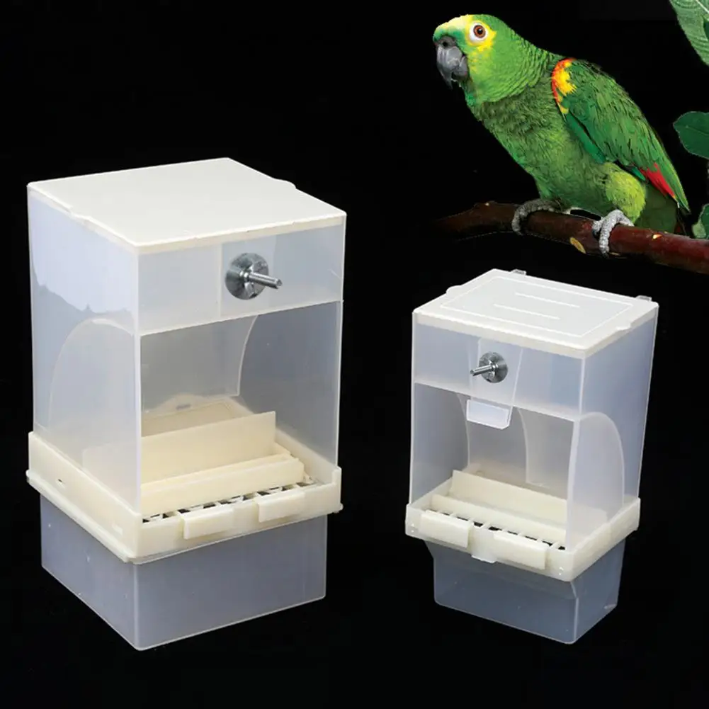 Bird Automatic Feeder Easy to Clean Bird Food Box Screw Fixing Anti-splash  Convenient Parrot Hanging Automatic Feeder