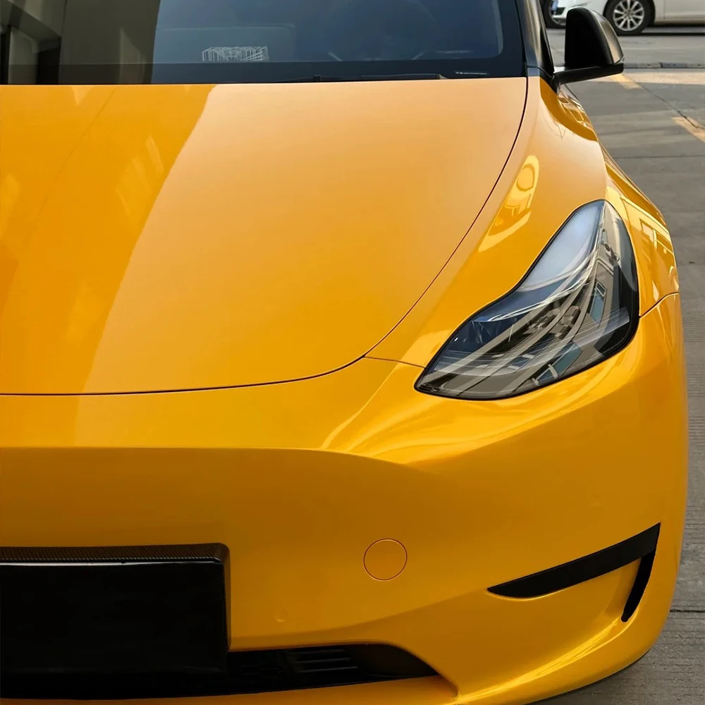 

Car Wrapping Vinyl Film Metal Paint Yellow Car Sticker Color Change Film PET Bubble Free Decals PVC Sticker Car Accessories
