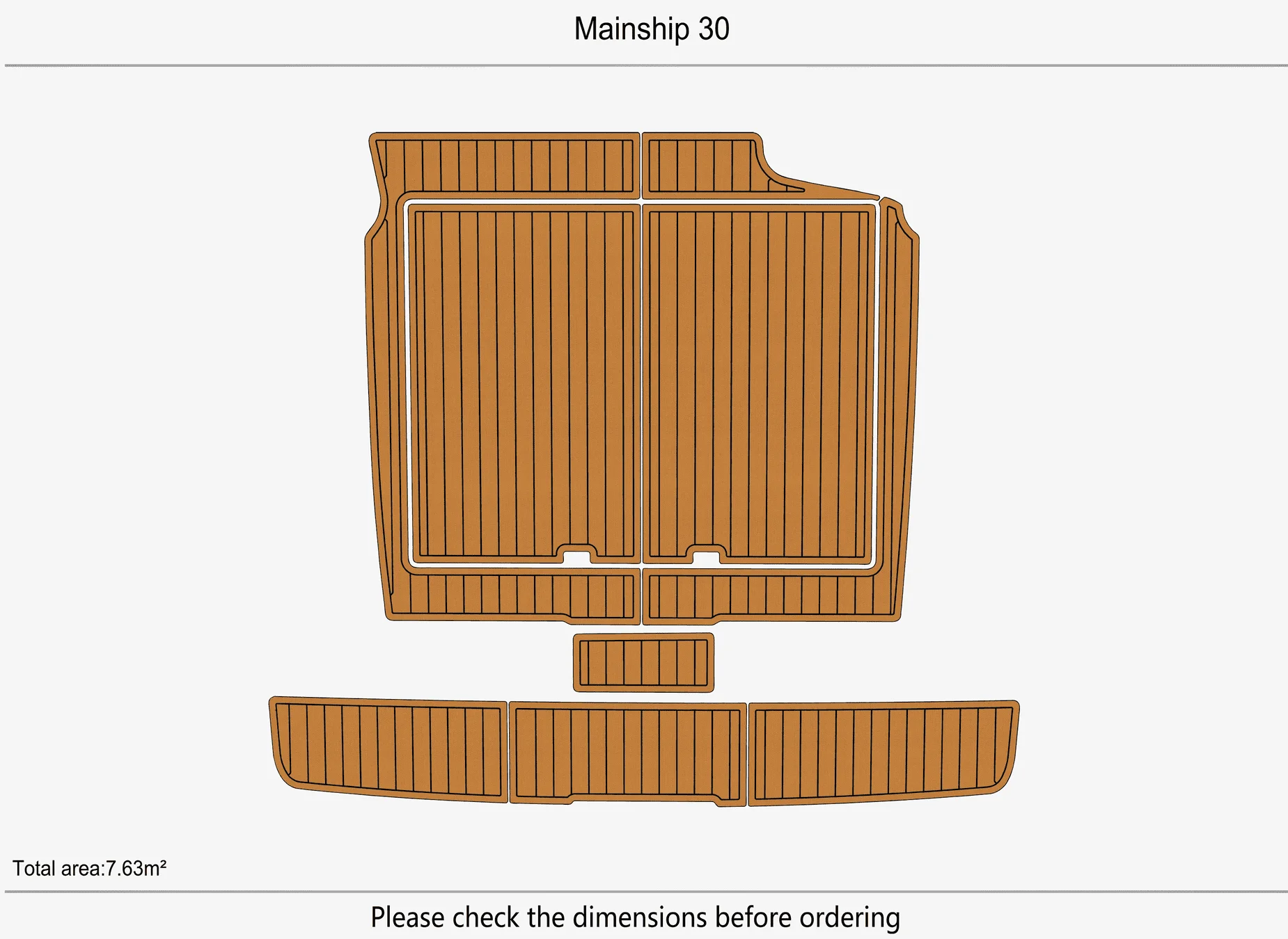 Anti-Skid EVA Faux Teak Self-Adhesive 6mm Boat Decking Pad for Mainship 30 Yacht Cockpit Durable Marine Flooring