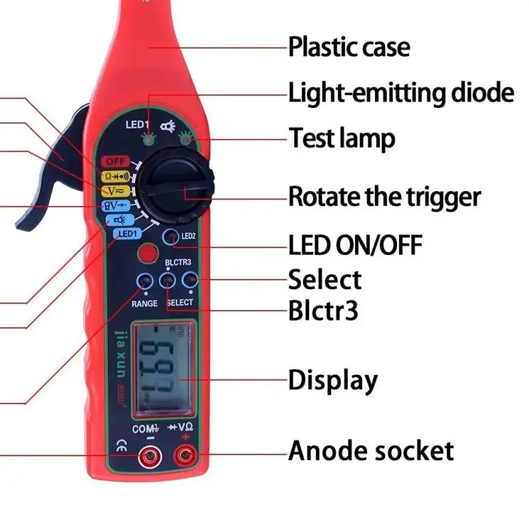 MS8211 Power Circuit Probe Kit Multimeter Automotive Circuit Tester Circuit Voltage Tester Automotive Diagnostic Tool