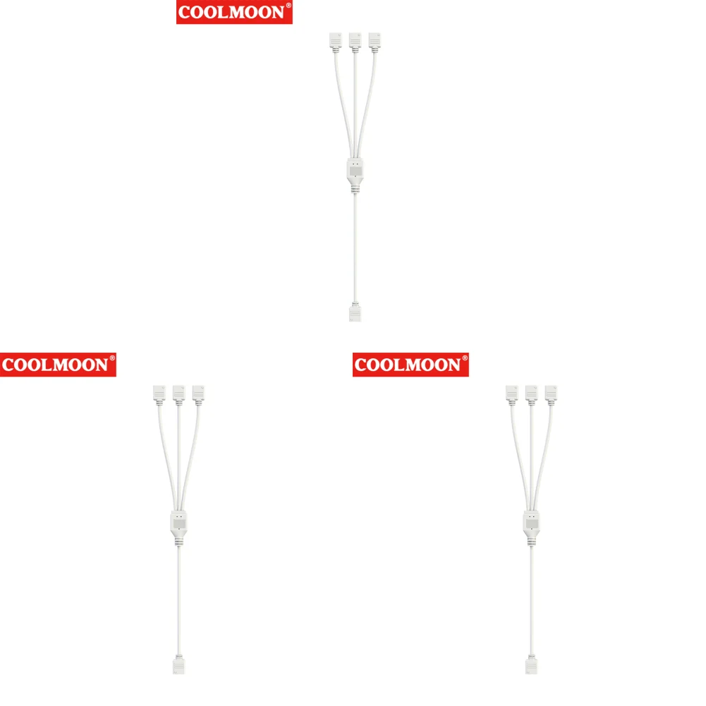 

ARGB Chassis Fan Splitter 30cm 1 To 2/3/4 for PC Light Strip Fans (White 1 to 3)